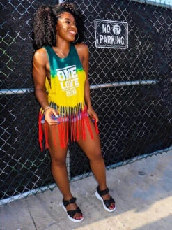 Letter Fashion Tassel Hem Casual Tank Top