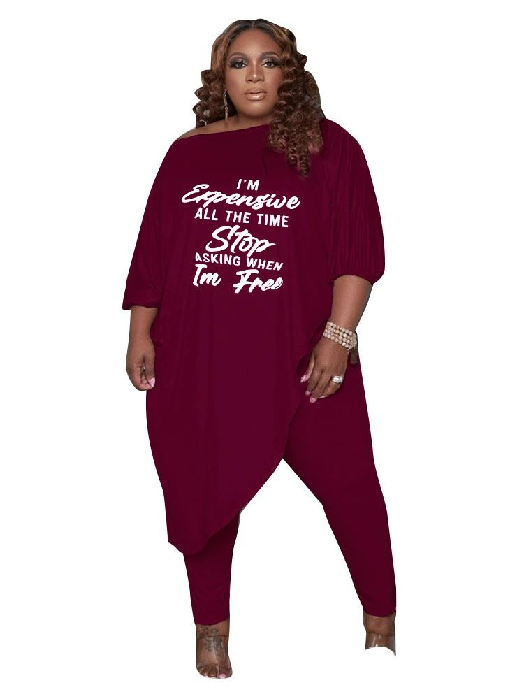 Fashion Loose Casual Plus Size Two Pieces Pants Set