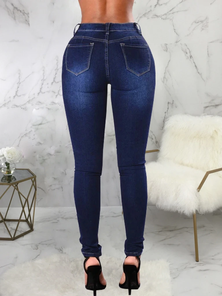 Fashion Skinny Women Denim Pencil Jeans - Image 3
