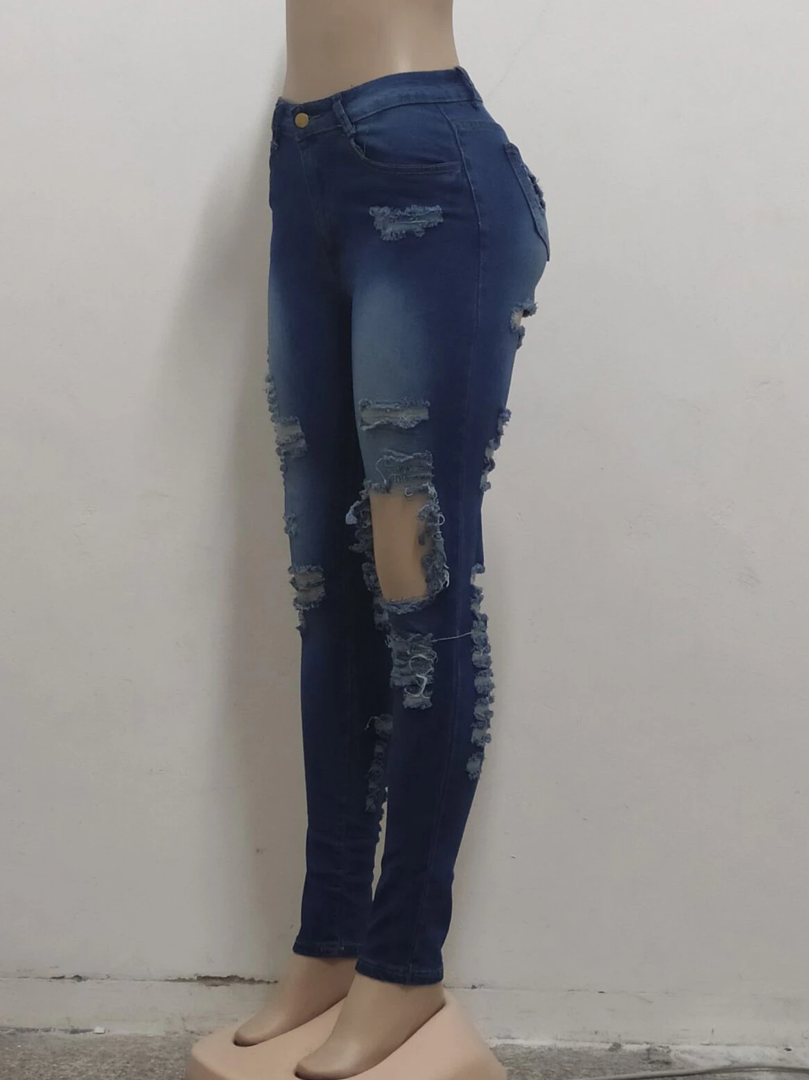 Night Club Hollow Out Jeans For Women - Image 6