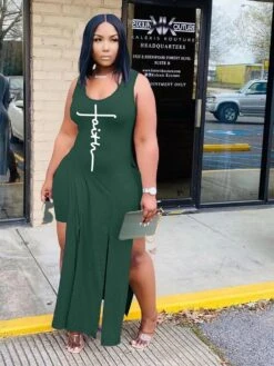 Stylish Casual Slit Matching 2 Piece Sets