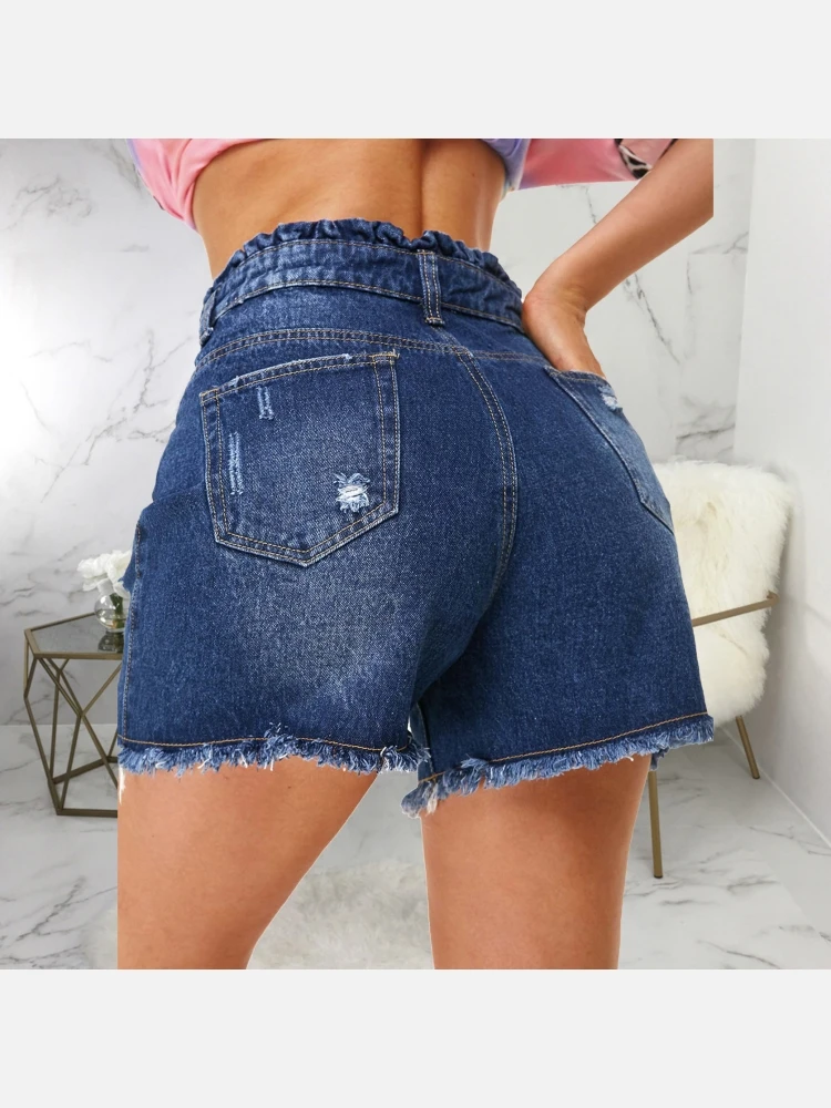 Easy Matching Summer Ripped Denim Shorts For Women - Image 3