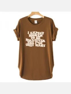 Hip Hop Letter Print Oversized T Shirt