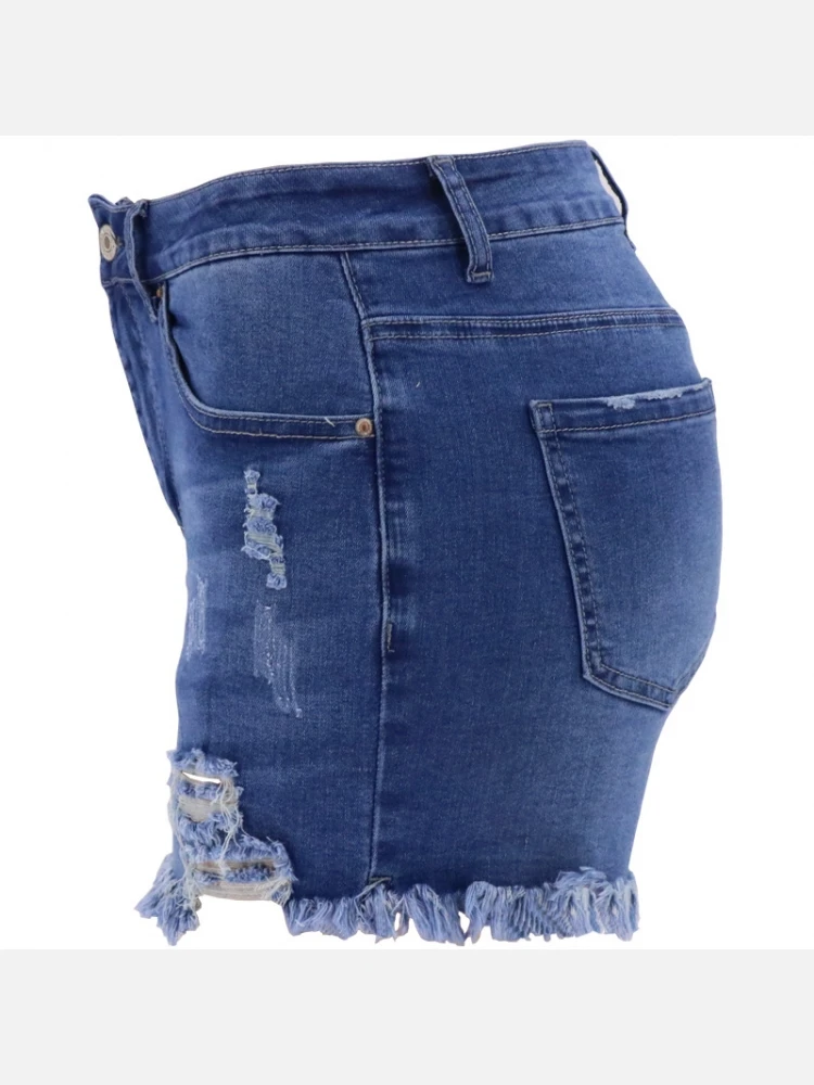 Casual Summer Ripped Black Jean Shorts - Image 4