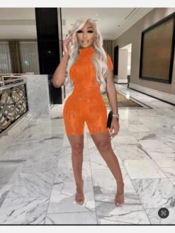 Casual Perspective Ripped Short Sleeve Romper