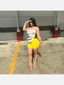 Sports Printed Strapless 2 Piece Workout Sets