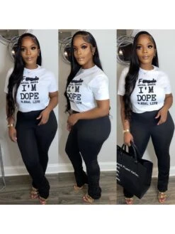 Loose Crew Neck Short Sleeve Printing T-Shirt