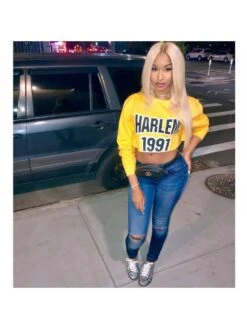 Fall Letter Printed Cropped Sweatshirt Tops