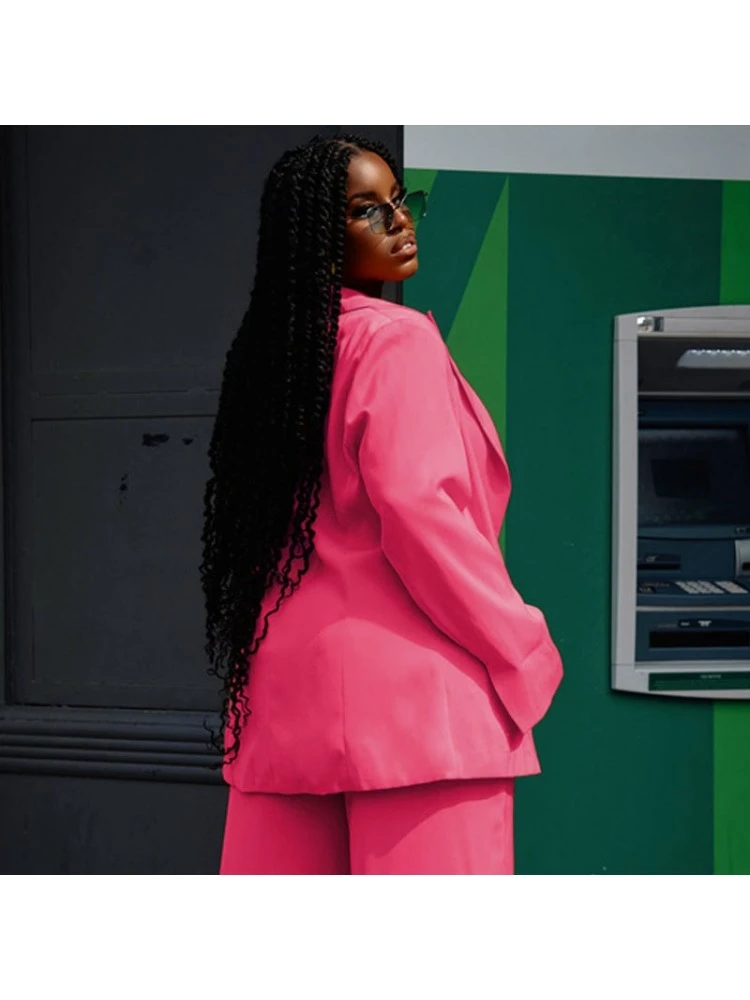 Fashion Pure Color Top And Loose Trouser Suit - Image 4