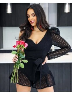 Sexy Single Sleeve Pure Color Women's Rompers