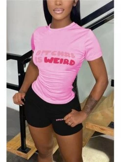 Women's Casual Letter Printed Trouser Set