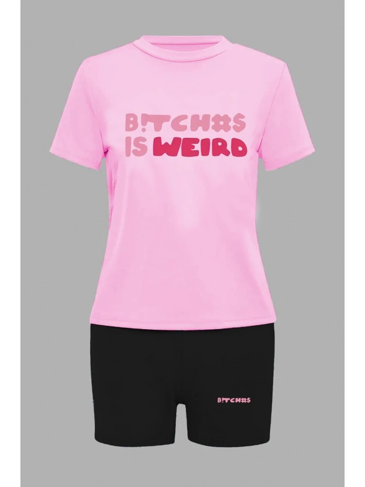 Women's Casual Letter Printed Trouser Set - Image 2