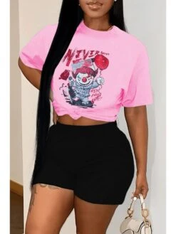 Casual Printing Women's Shorts Two-Piece Set