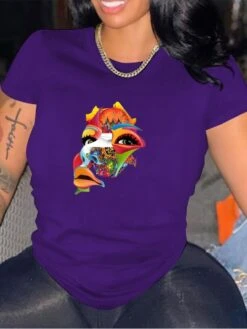 Women's Casual Cartoon Printing T-shirt