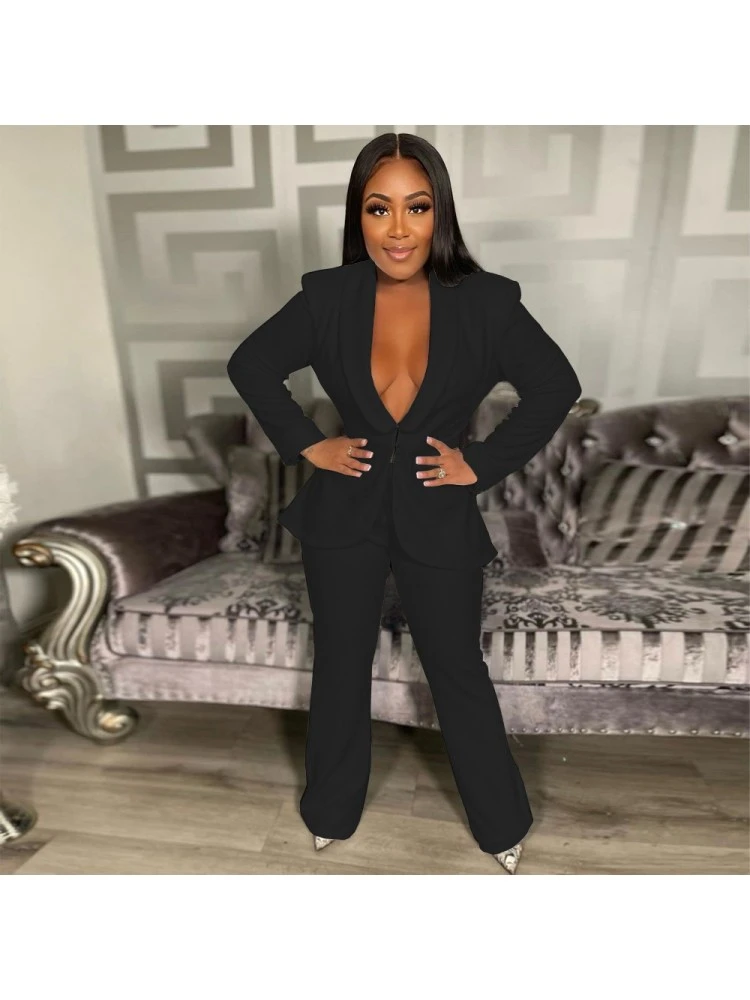 Casual Patchwork Pure Color Two-Piece Set Women