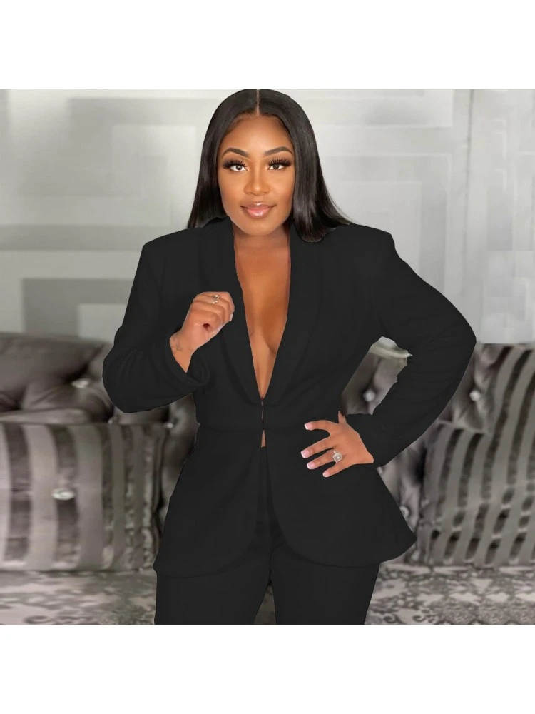 Casual Patchwork Pure Color Two-Piece Set Women - Image 3