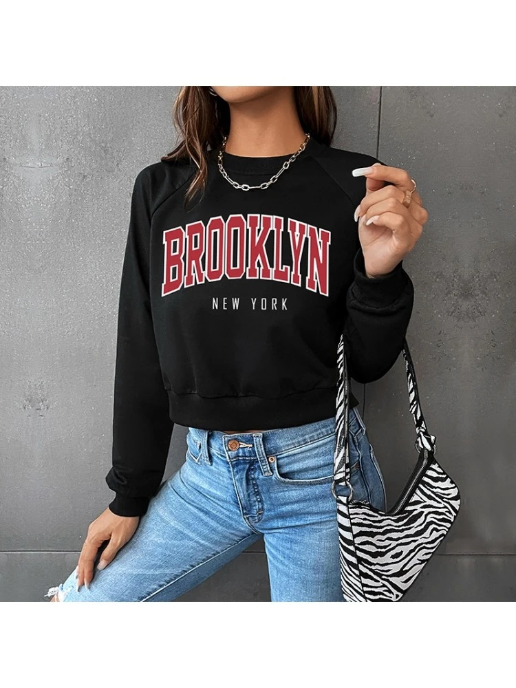 Fall Fashion Letter Crew Neck Long Sleeve Sweatshirt - Image 2