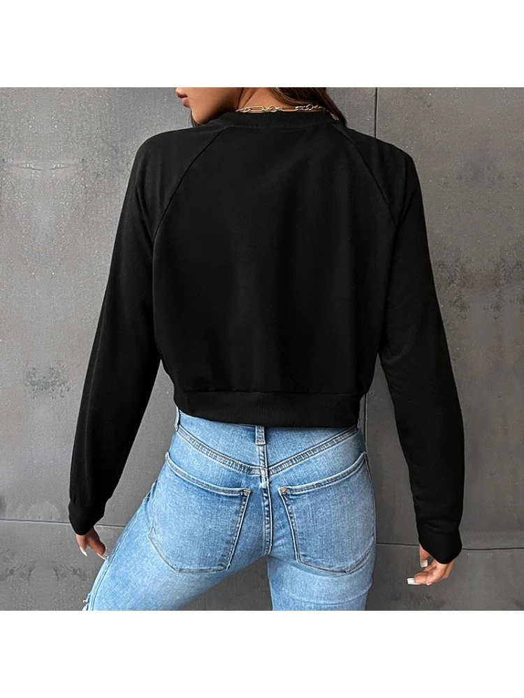 Fall Fashion Letter Crew Neck Long Sleeve Sweatshirt - Image 4