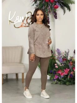 Fall Sports Pure Color Long Sleeve 2pc Pants Sets