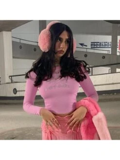 Hot Girl Hotfix Rhinestones Off Shoulder Cropped Top