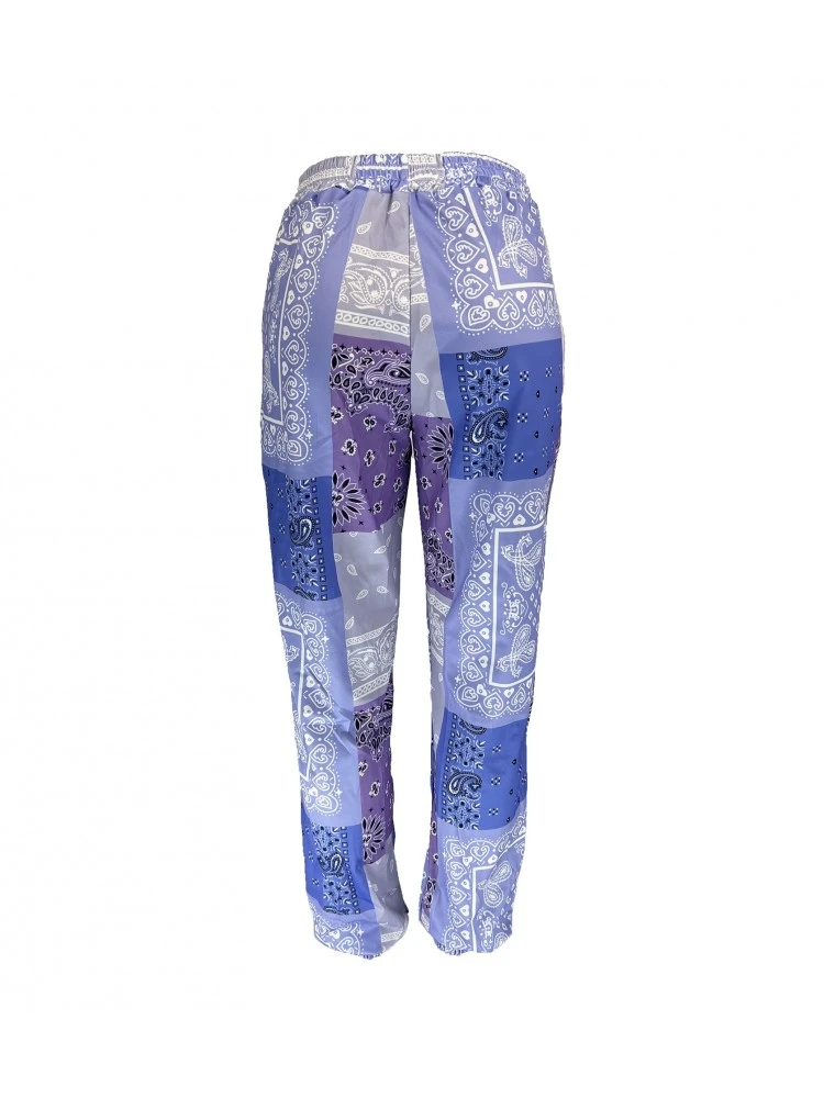 Colorblock Mid-rise Loose Pants - Image 4