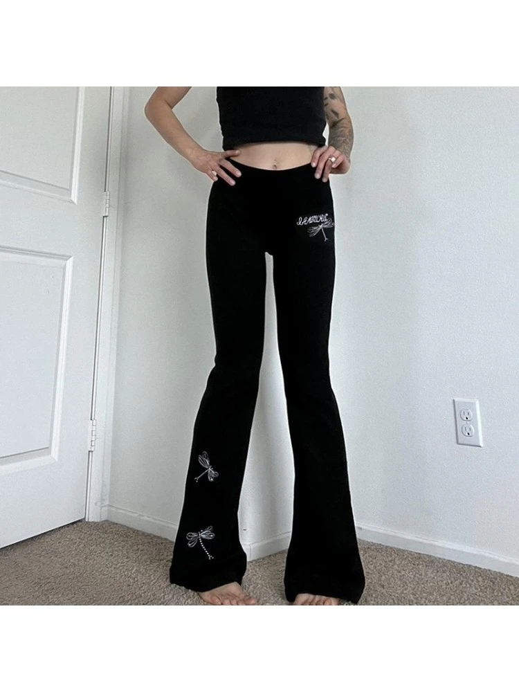 Embroidery Colorblock Leisure Pants
