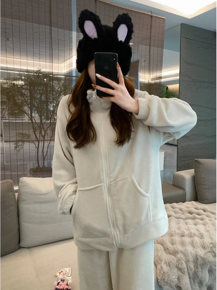 Patchwork High Rise Loose Pajamas Trouser Sets