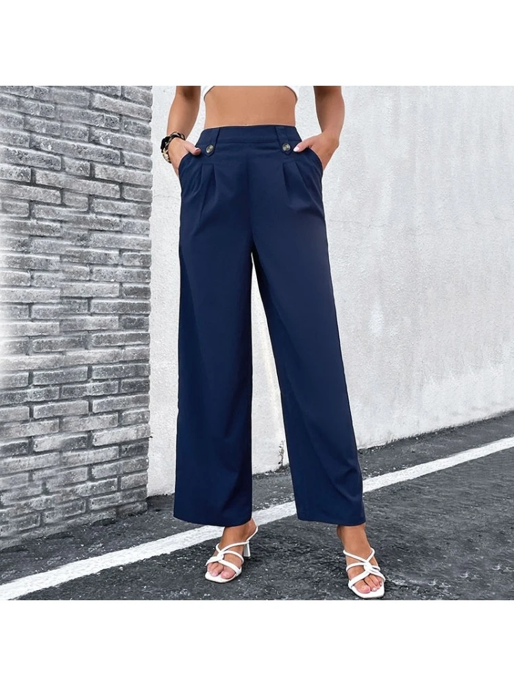 Ruched Patchwork Mid-rise Pants - Image 2