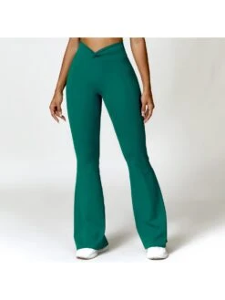 Solid Color High Rise Wide Leg Yoga Pants