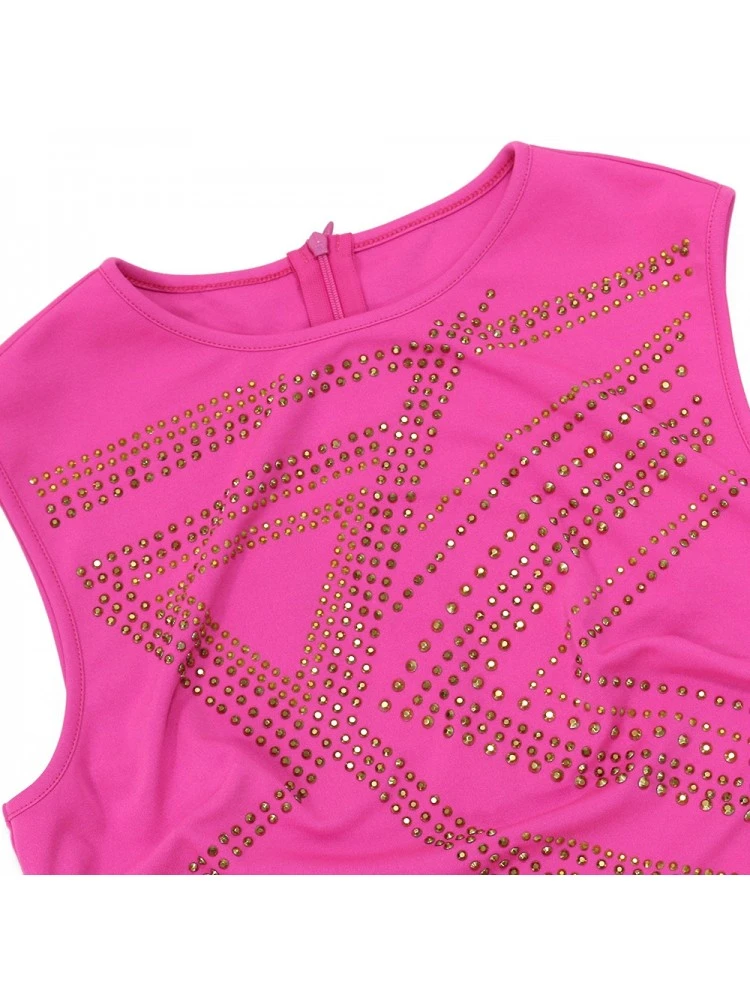 Hotfix Rhinestones Wide Leg With Belt Sleeveless Jumpsuit - Image 10