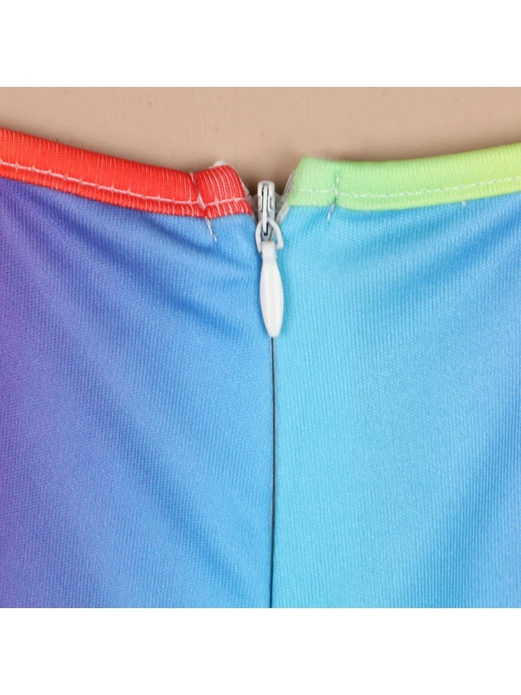 Rainbow Cutout Backless Flare Leg Jumpsuits - Image 5