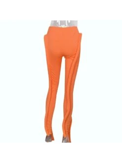 Patchwork Rib Mid-rise Pants