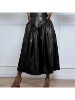 Patchwork High Rise Loose Plus Skirts