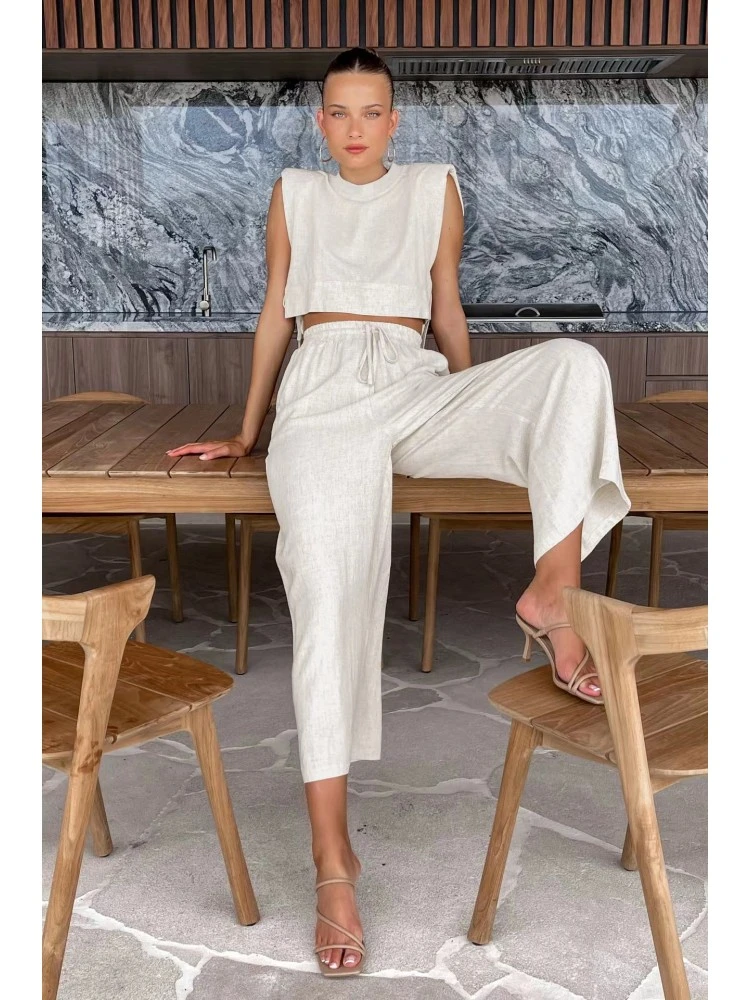 Patchwork Cotton Fitted Trouser Sets