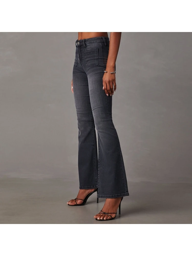 Patchwork Denim Fitted Jeans - Image 3