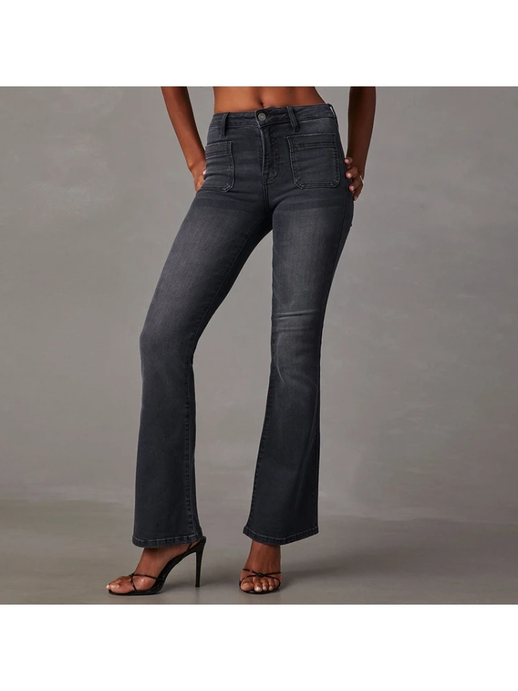 Patchwork Denim Fitted Jeans - Image 4