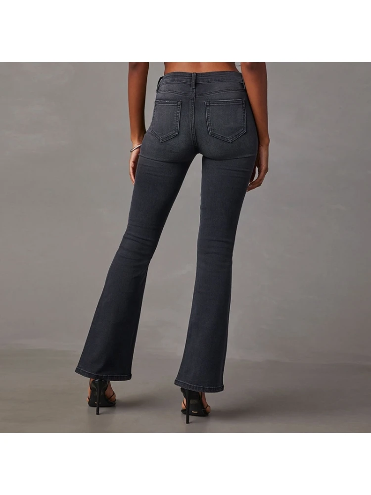 Patchwork Denim Fitted Jeans - Image 6