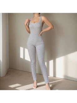 Lacework U Neck Sleeveless Jumpsuits
