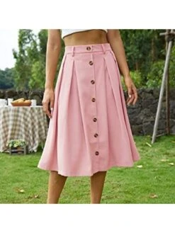 Patchwork Ruched Single Breasted Skirts