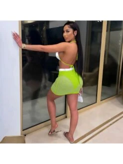 Metallic Bikinis Perspective Skirt Sets