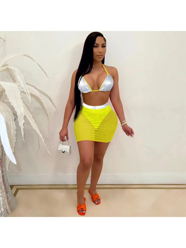 Metallic Bikinis Perspective Skirt Sets - Image 2