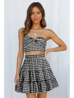 Colorblock Patchwork Fitted Skirts