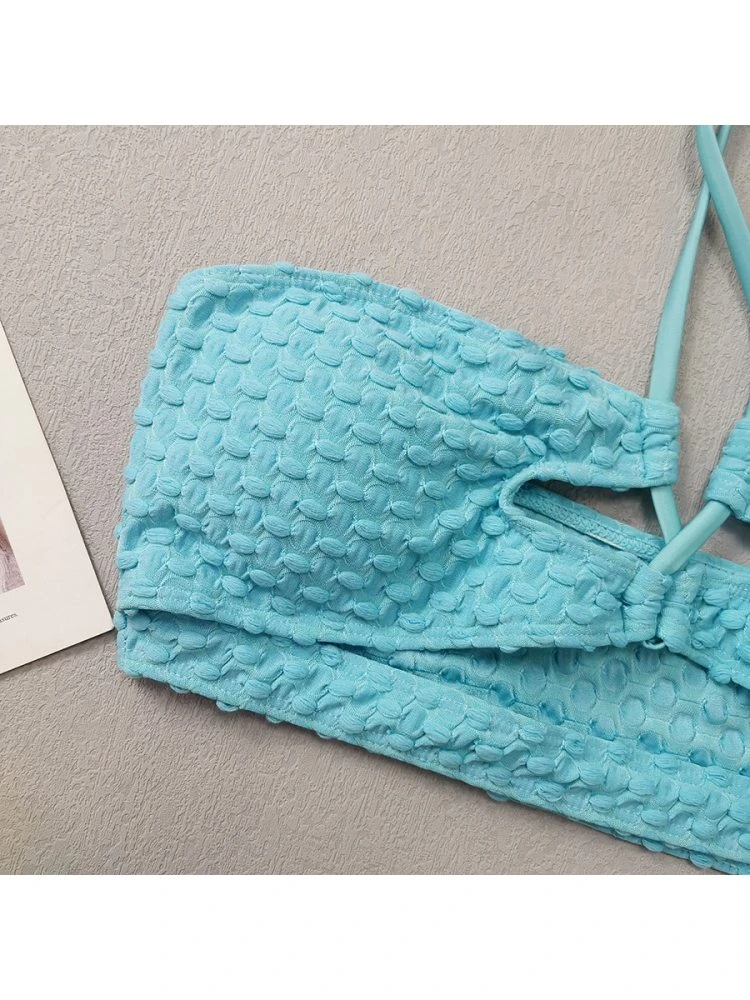 Hollow Out Spaghetti Straps Backless Bikinis Sets - Image 4