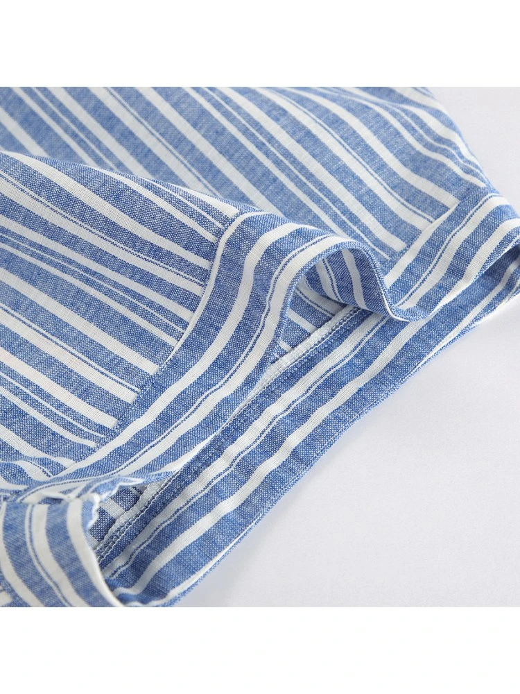 Colorblock Striped V Neck Single Breasted Skirt Sets - Image 20