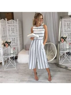 Colorblock Patchwork High Rise Jumpsuits