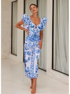 Ruffle High Rise Bodycon Bikinis Sets