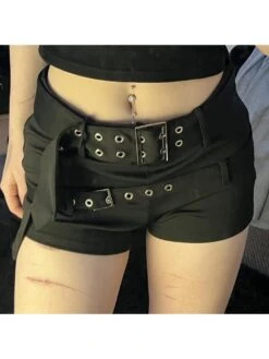 Patchwork Low Rise Bodycon Shorts