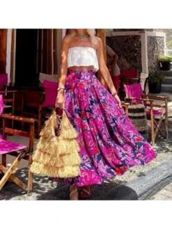 Print Swing Bohemian Skirts