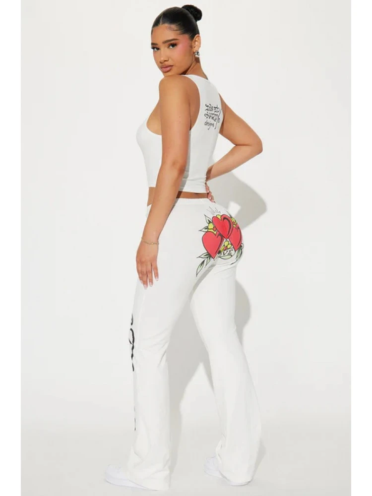 Heart Printed Cropped Tanks Pants Sets - Image 2