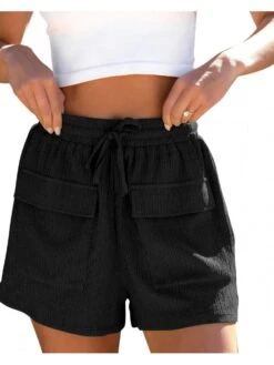 Patchwork Mid-rise Loose Shorts